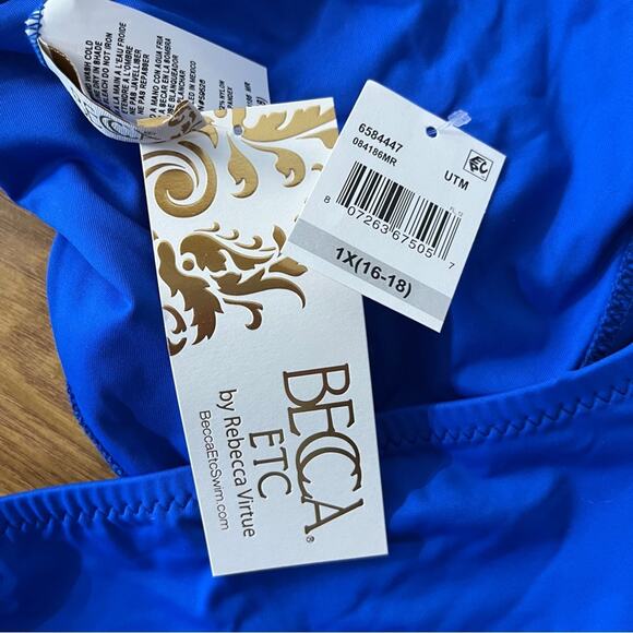 Becca color code hipster rear scrunch Bikini bottoms ultramarine blue - 1X - Picture 11 of 11